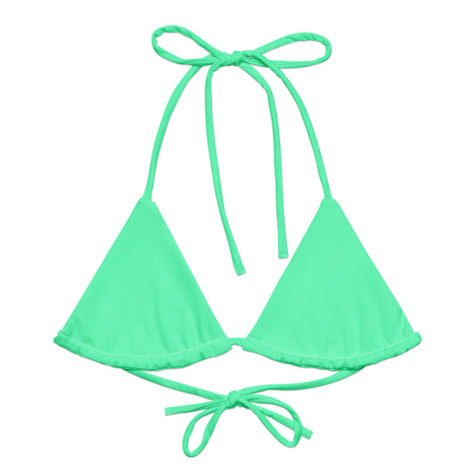 Gulf Green recycled string bikini top